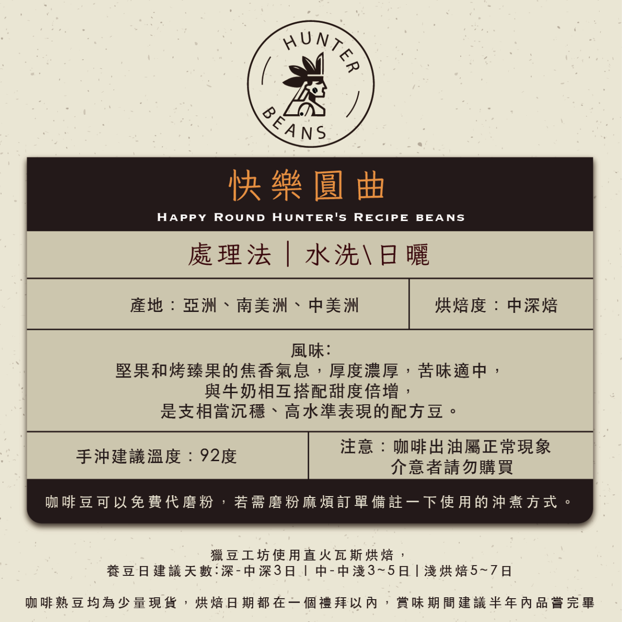 (咖啡熟豆) 獵豆工坊 快樂圓曲 獵式配方豆 225g/450g  咖啡豆