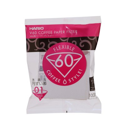 獵豆工坊 HARIO V60 日本酵素漂白 V型/錐形濾紙  1-2人份/ 2-4人份