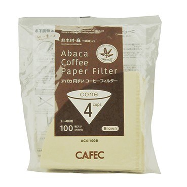 獵豆工坊 CAFEC V01 V02 錐形 咖啡 濾紙1-2人 2-4人 Abaca紙質 無漂白 (100入/1包)