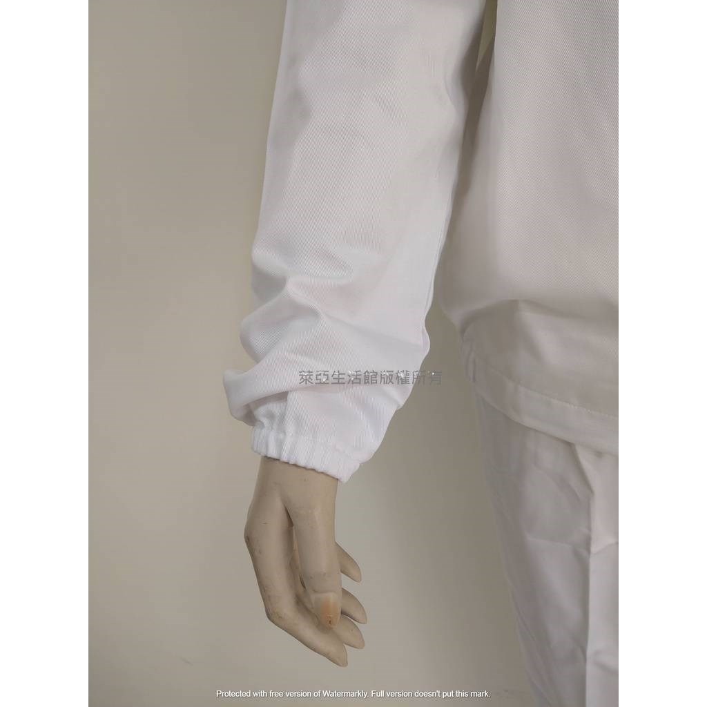 食品工作服 全套式 工作服 工作外套 夾克 食品 大尺碼 GMP檢查 (工作外套+白色工作褲) 兩件式