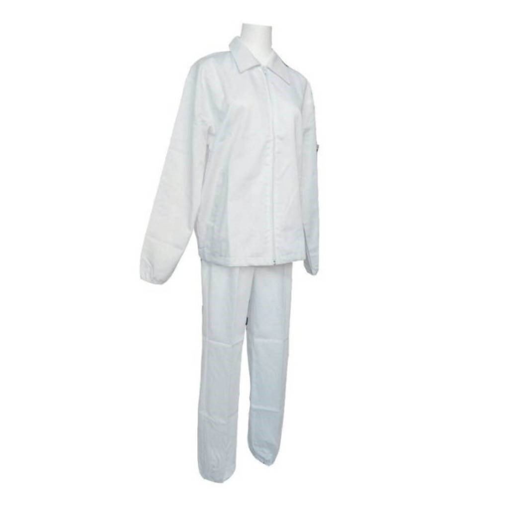 食品工作服 全套式 工作服 工作外套 夾克 食品 大尺碼 GMP檢查 (工作外套+白色工作褲) 兩件式