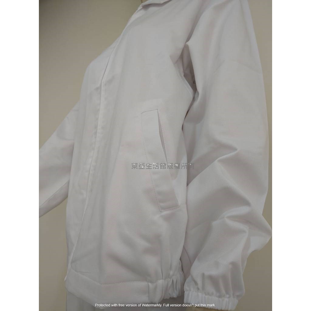 食品工作服 全套式 工作服 工作外套 夾克 食品 大尺碼 GMP檢查 (工作外套+白色工作褲) 兩件式