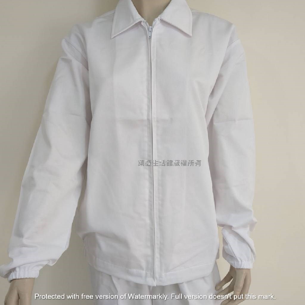 食品工作服 全套式 工作服 工作外套 夾克 食品 大尺碼 GMP檢查 (工作外套+白色工作褲) 兩件式