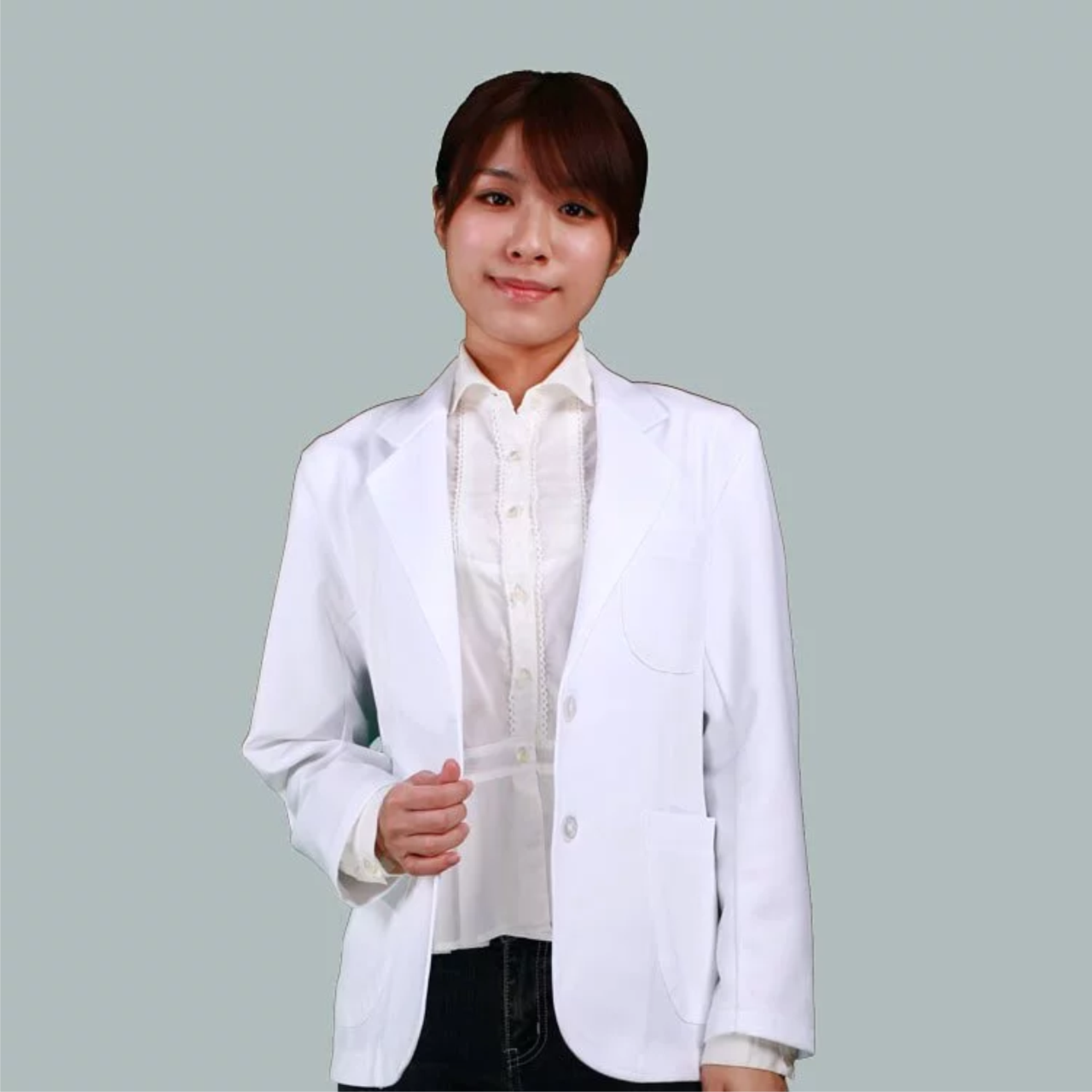 西裝領 女醫師服-1343-針織布