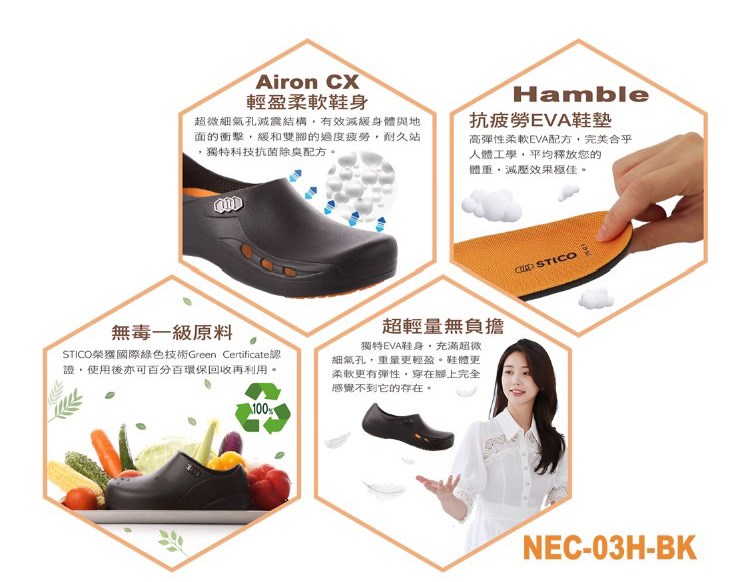 NEC-03H-BK 科技防滑工作鞋  