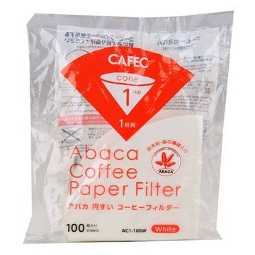 獵豆工坊 CAFEC V01 V02 錐形 咖啡濾紙1-2人 2-4人 漂白 Abaca紙質 (100入/1包) 