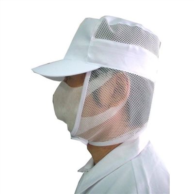 #20 網帽 食品帽 -全包式 黑&白