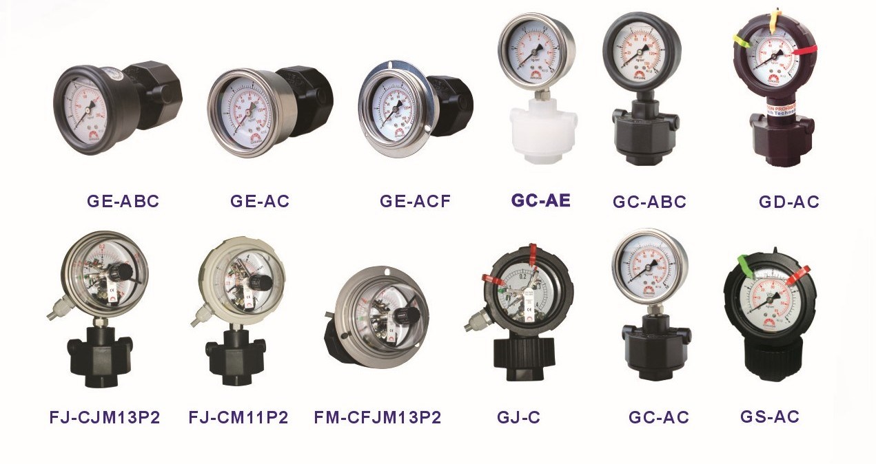 Liquid filled PP diaphragm pressure gauge