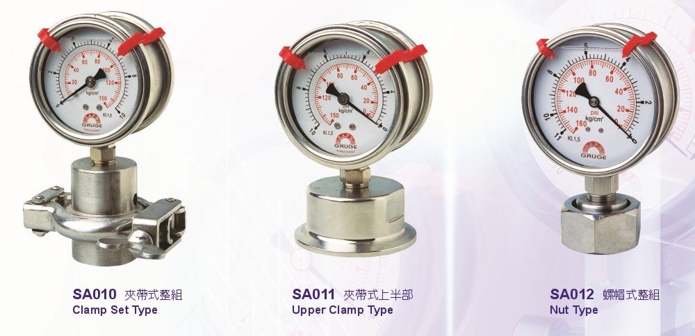 Sanitary type diaphragm pressure gauge