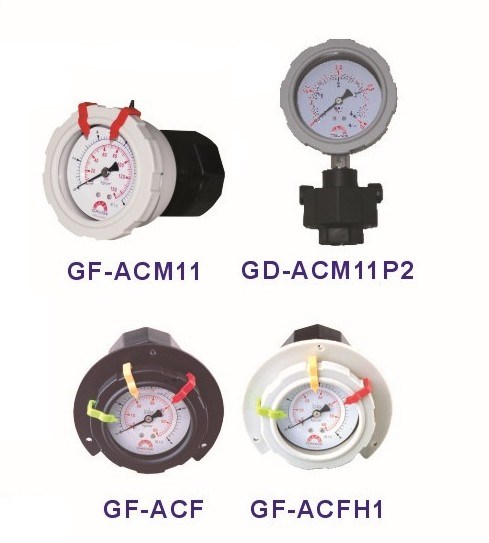 Liquid filled PP diaphragm pressure gauge