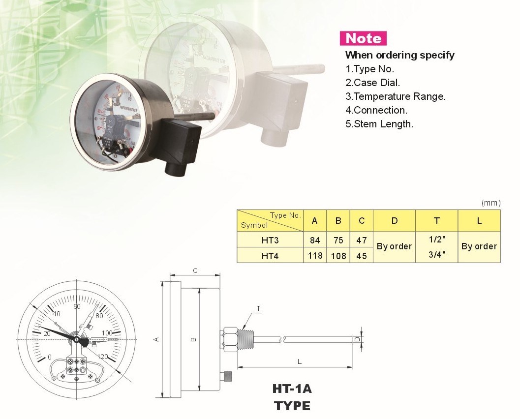 HT-1A Type Liquid Expansion Thermometer