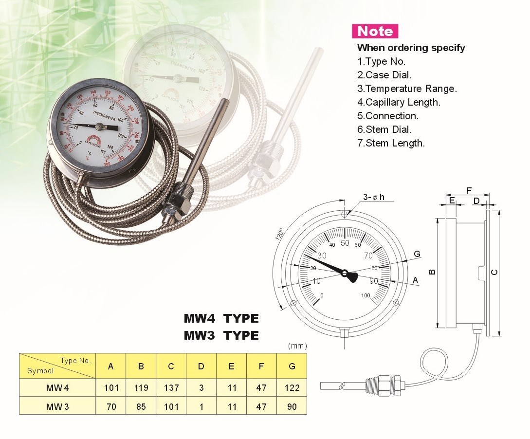 Remote Wall-Mounted Thermometer MW3 / MW4