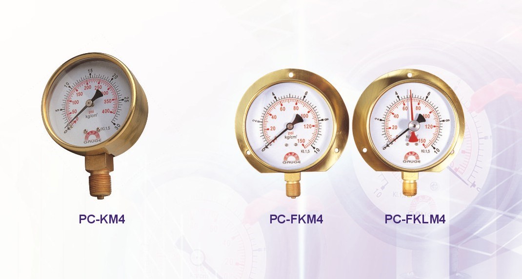 All Brass Steam Pressure Gauge PC-KM4