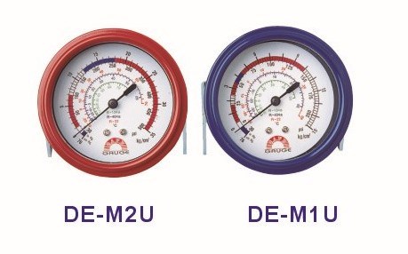 Refrigeration Pressure Gauge (red/blue bezel)