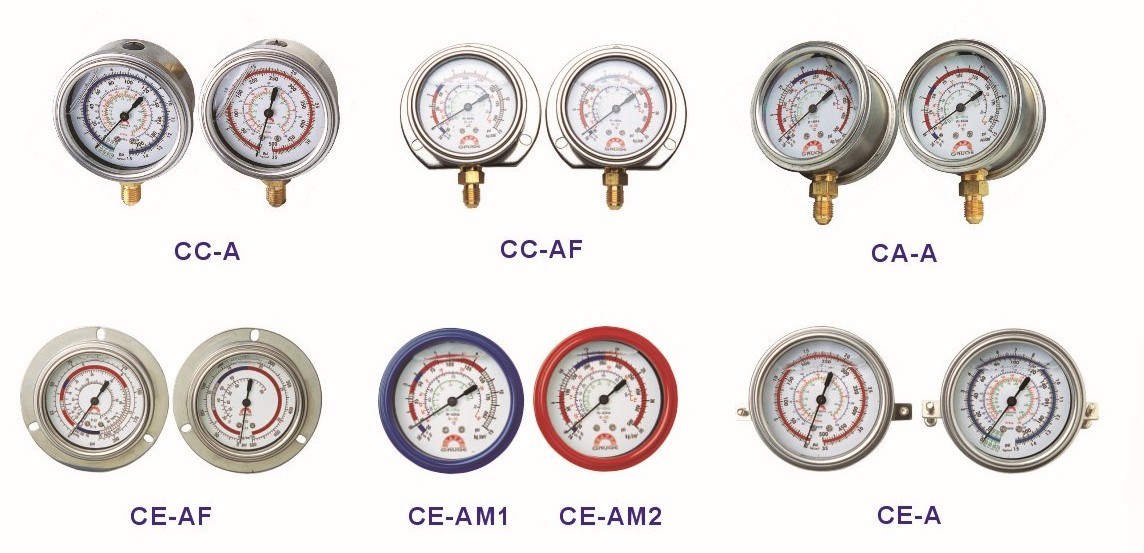 Liquid Filled Refrigeration Pressure Gauge (panel type)